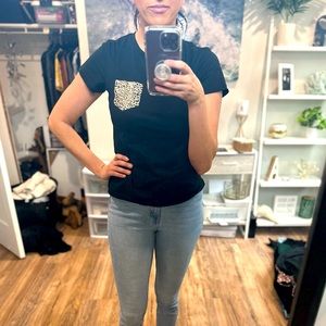 SHEIN Cheetah Pocket Tee